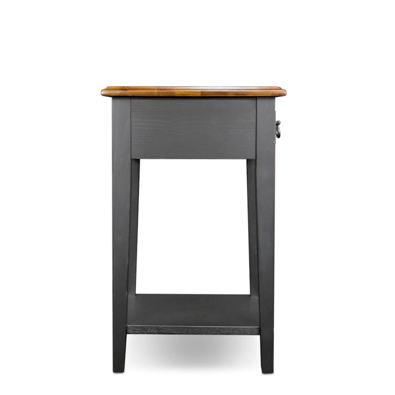 Square Side Table - 1 Drawer with Shelf - 15"