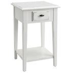 Square Side Table - 1 Drawer with Shelf - 15"