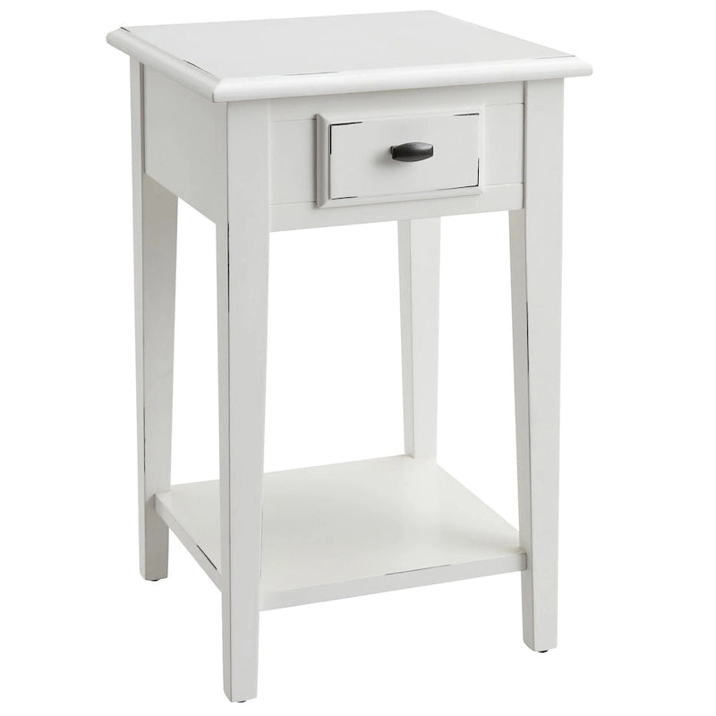 Square Side Table - 1 Drawer with Shelf - 15"