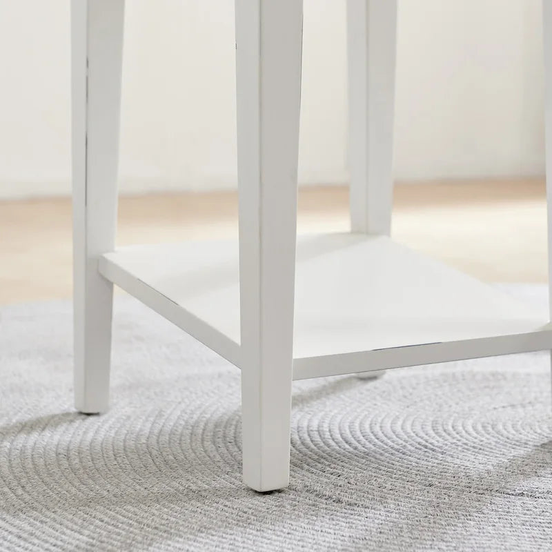 Square Side Table - 1 Drawer with Shelf - 15"