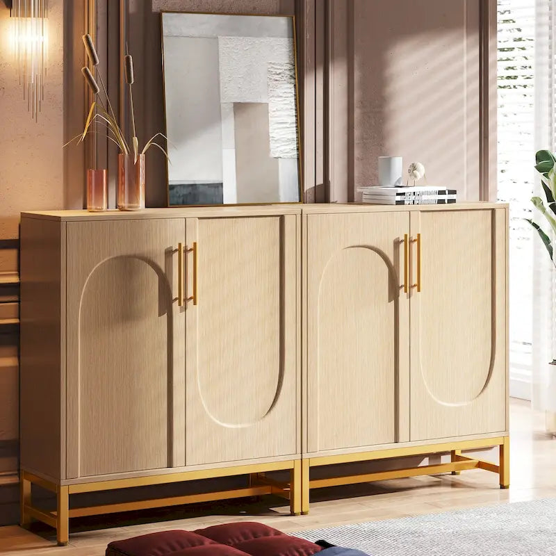 Modern Sideboard Cabinet - 4 Doors with Adjustable Shelves