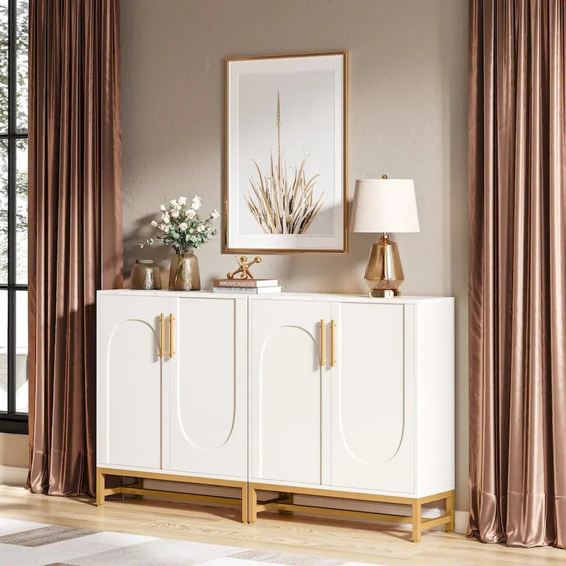 Modern Sideboard Cabinet - 4 Doors with Adjustable Shelves