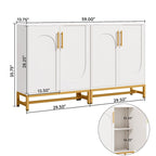 Modern Sideboard Cabinet - 4 Doors with Adjustable Shelves