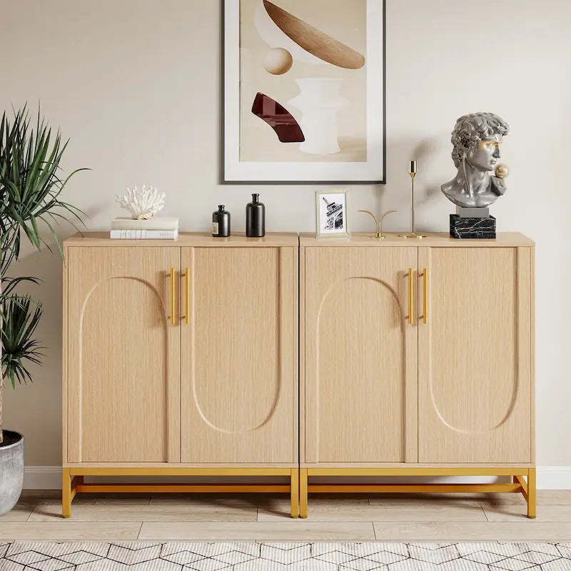 Modern Sideboard Cabinet - 4 Doors with Adjustable Shelves