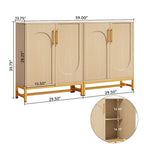 Modern Sideboard Cabinet - 4 Doors with Adjustable Shelves