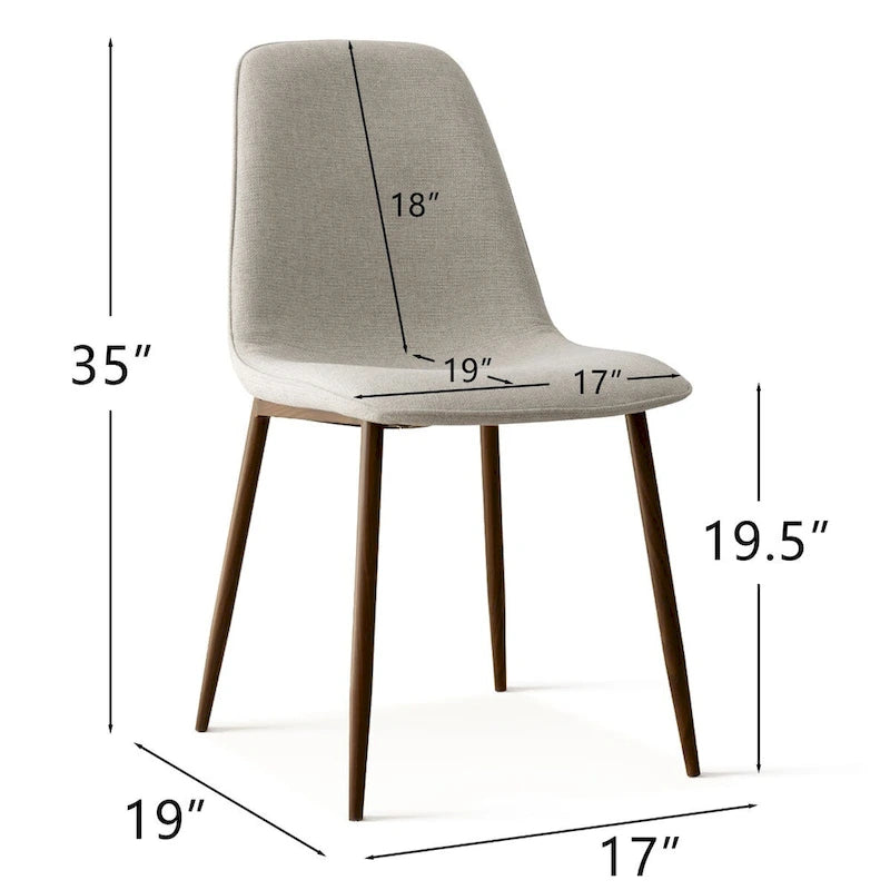 Modern Solid Back Side Dining Chair(Set of 4)