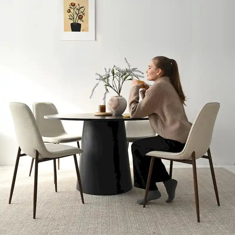 Modern Solid Back Side Dining Chair(Set of 4)