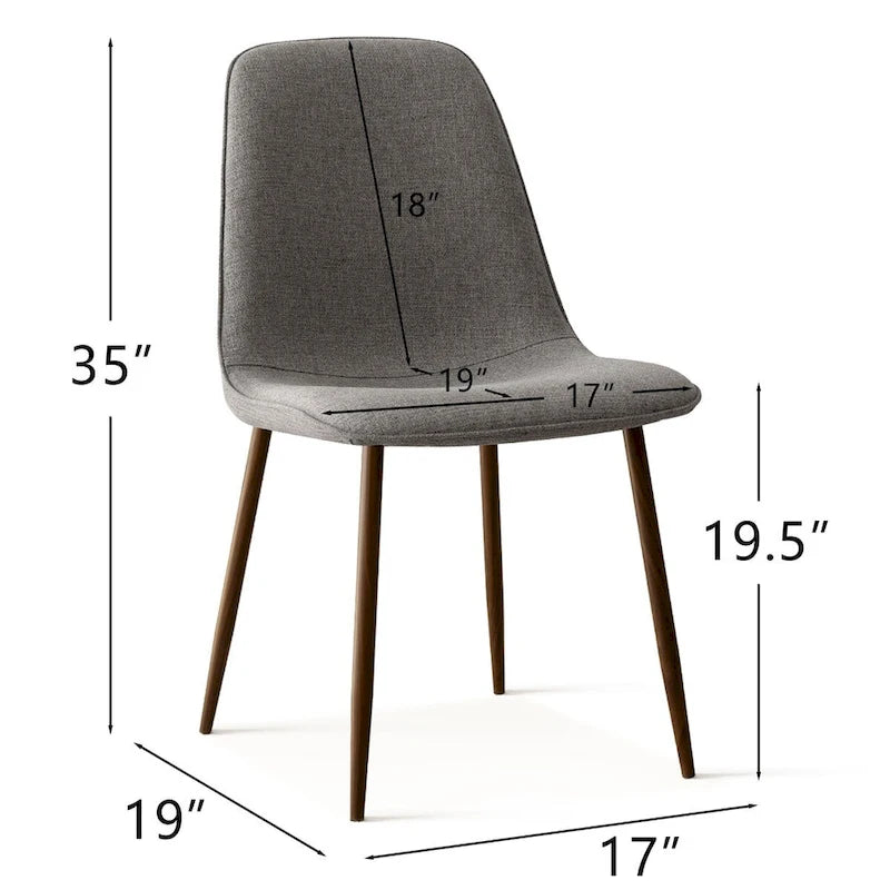 Modern Solid Back Side Dining Chair(Set of 4)