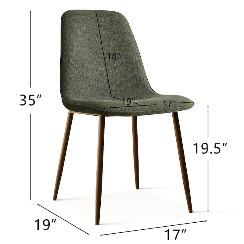 Modern Solid Back Side Dining Chair(Set of 4)
