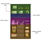 White Kitchen Pantry Cabinet with Hutch - 78.9"H with Glass Doors