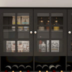 White Kitchen Pantry Cabinet with Hutch - 78.9"H with Glass Doors