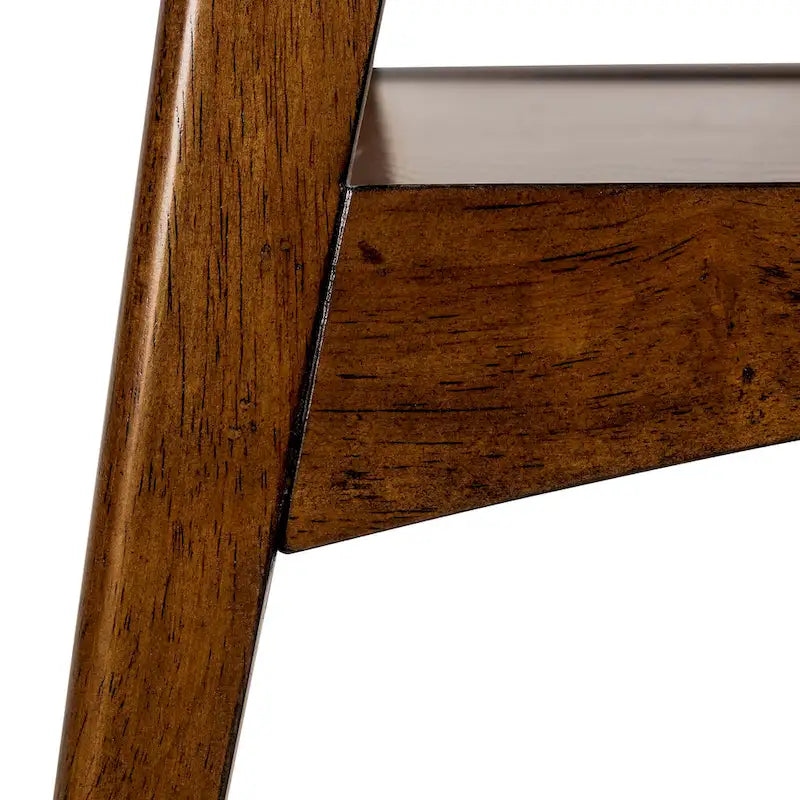 White & Pecan End Table - Mid-Century Style - 24"x24"