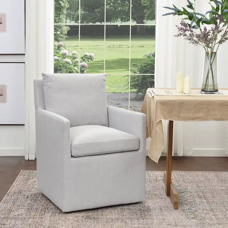 Performance Fabric Dining Armchair - Rolling with Casters