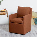 Performance Fabric Dining Armchair - Rolling with Casters