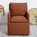 Performance Fabric Dining Armchair - Rolling with Casters