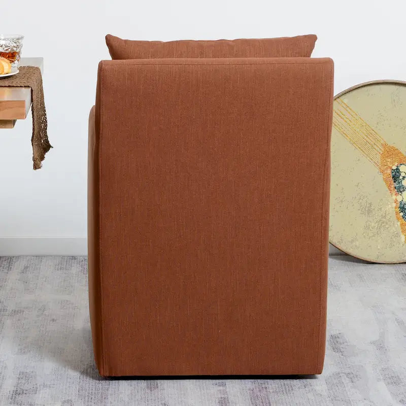 Performance Fabric Dining Armchair - Rolling with Casters