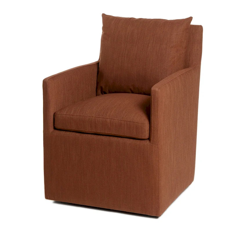 Performance Fabric Dining Armchair - Rolling with Casters