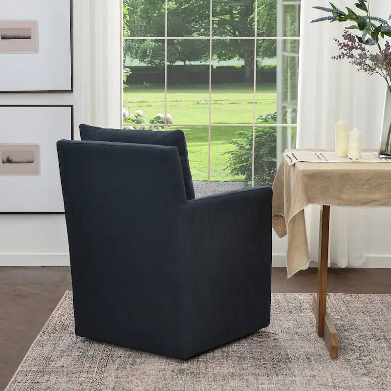Performance Fabric Dining Armchair - Rolling with Casters