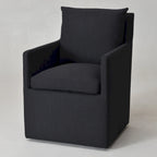 Performance Fabric Dining Armchair - Rolling with Casters