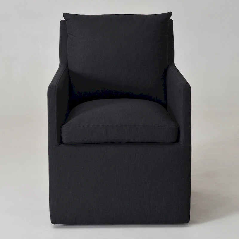 Performance Fabric Dining Armchair - Rolling with Casters