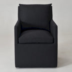 Performance Fabric Dining Armchair - Rolling with Casters