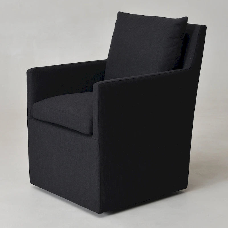 Performance Fabric Dining Armchair - Rolling with Casters