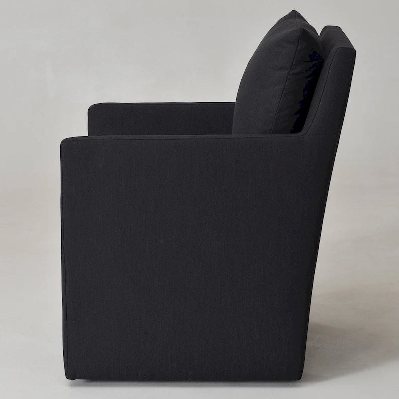 Performance Fabric Dining Armchair - Rolling with Casters