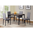 Black Faux Leather Dining Chairs - Metal Frame - Set of 4