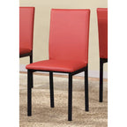 Black Faux Leather Dining Chairs - Metal Frame - Set of 4