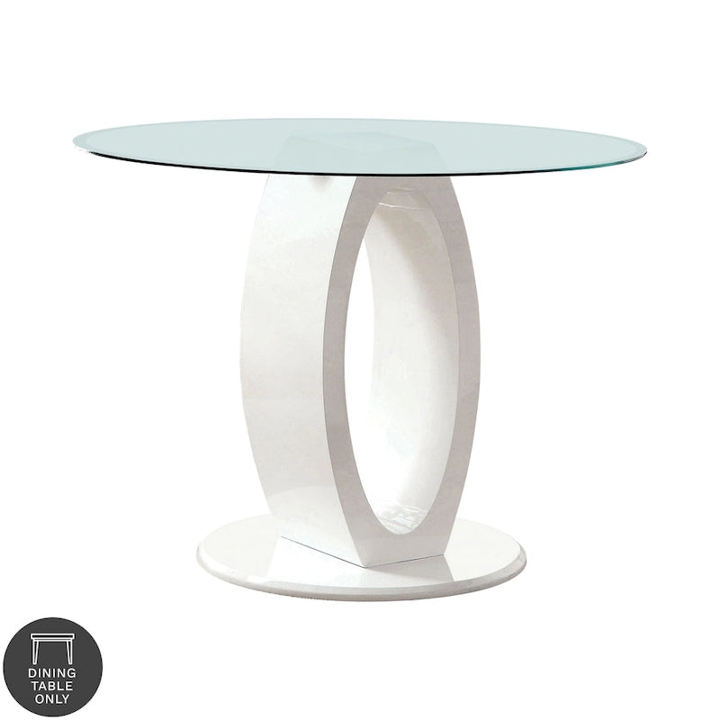 High-Gloss Round Counter Table - 48" - Seats 4