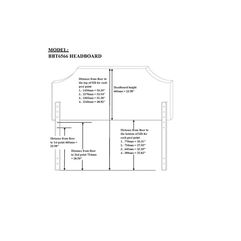 Fabric Upholstered Headboard - Geometric Design with Nailhead Trim