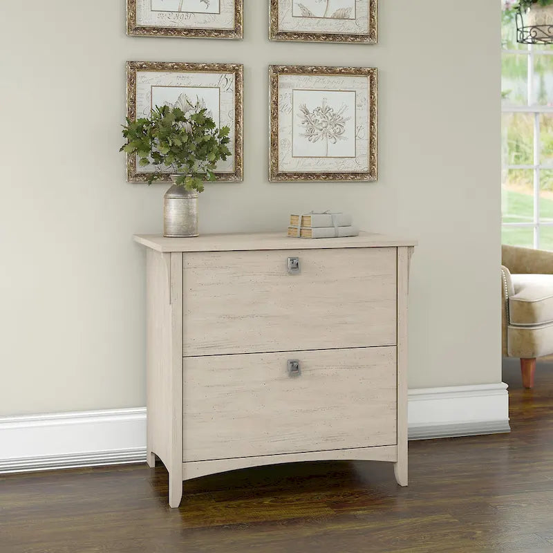 Bush Furniture Salinas Lateral File Cabinet in Antique White