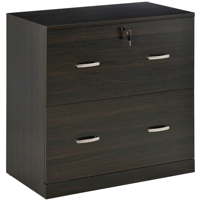 2-Drawer Vertical File Cabinet with Lock, Walnut