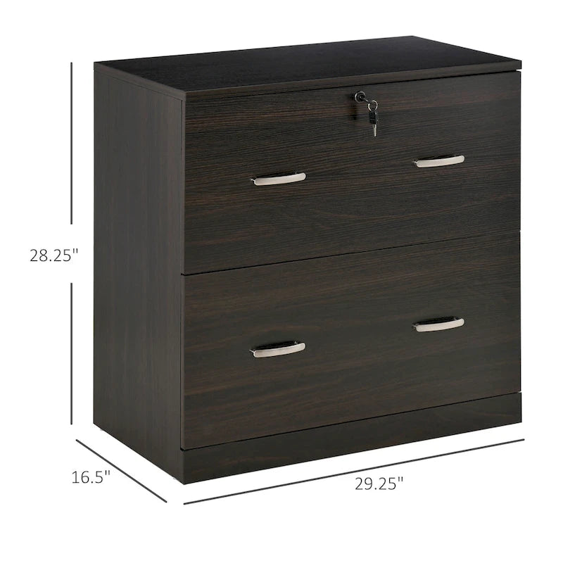 2-Drawer Vertical File Cabinet with Lock, Walnut
