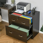2-Drawer Vertical File Cabinet with Lock, Walnut
