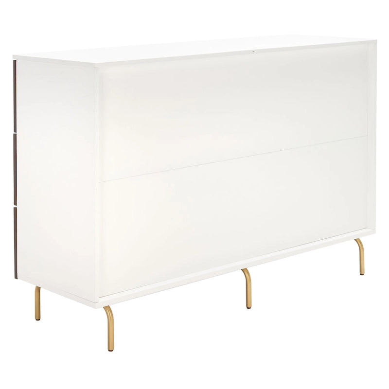 White & Walnut 6-Drawer Dresser - Mid-Century Style