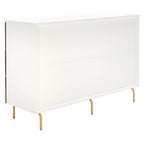 White & Walnut 6-Drawer Dresser - Mid-Century Style