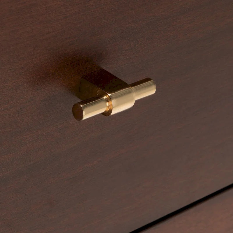 White & Walnut 6-Drawer Dresser - Mid-Century Style