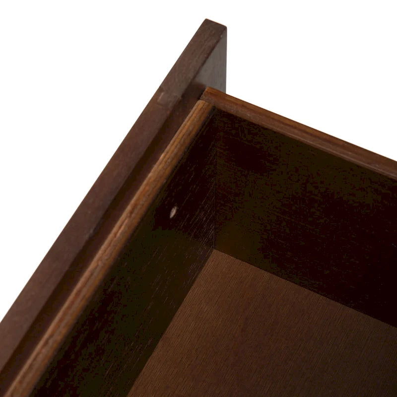 White & Walnut 6-Drawer Dresser - Mid-Century Style