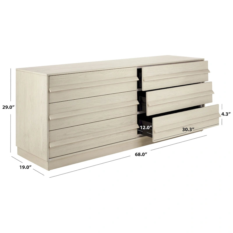 SAFAVIEH Couture Milada 6 Drawer Wood Dresser