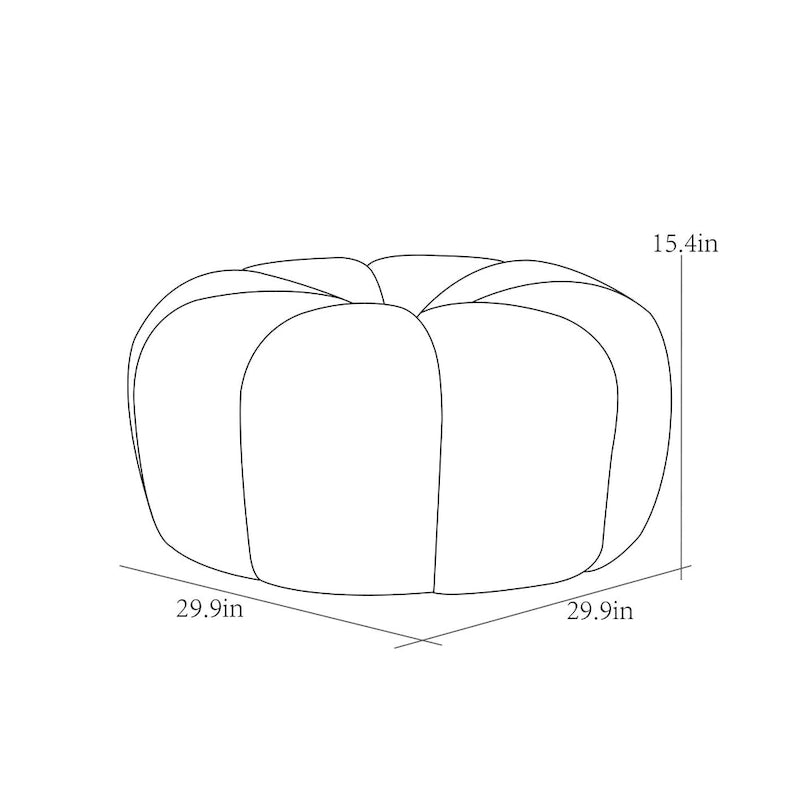 Cream Round Boucle Ottoman - 30" for 1 Person