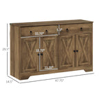 White Barn-Style Sideboard with 2 Drawers & 4 Doors