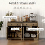 White Barn-Style Sideboard with 2 Drawers & 4 Doors