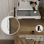 White Barn-Style Sideboard with 2 Drawers & 4 Doors