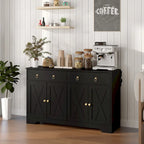 White Barn-Style Sideboard with 2 Drawers & 4 Doors