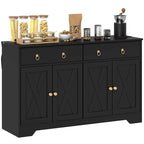 White Barn-Style Sideboard with 2 Drawers & 4 Doors