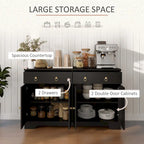 White Barn-Style Sideboard with 2 Drawers & 4 Doors