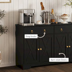 White Barn-Style Sideboard with 2 Drawers & 4 Doors
