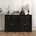 White Barn-Style Sideboard with 2 Drawers & 4 Doors