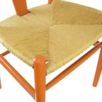 Orange Wood Dining Chairs - Y-Back with Armrests - Set of 2
